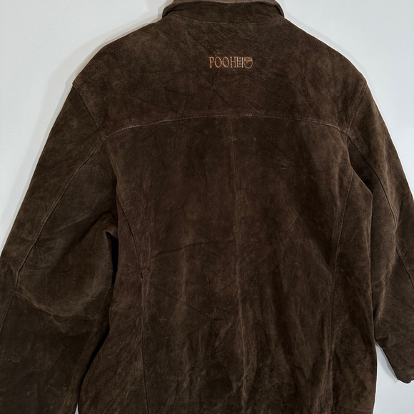 Vintage Disney Store Winnie The Pooh Suede Leather Jacket Coat Women's Brown XXL - Picture 12 of 16